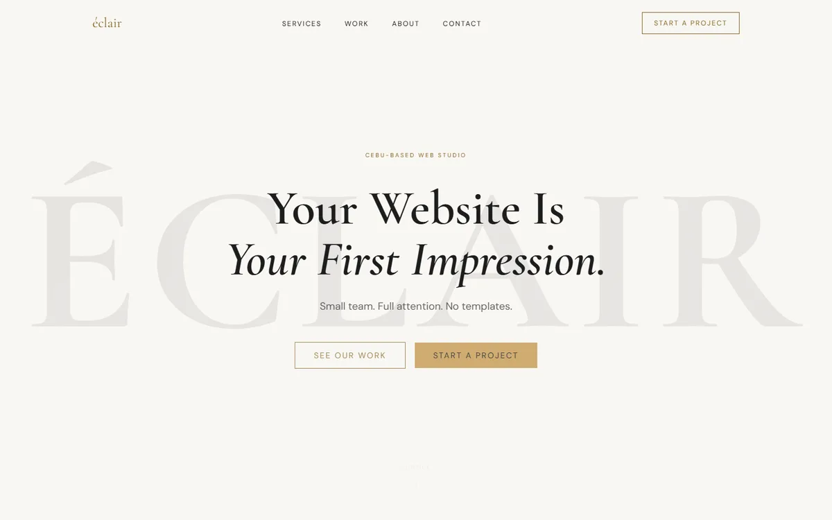 Eclair Web Studio homepage